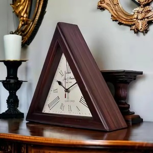 Handcrafted Wooden Triangle <b>Clock</b> Modern Desk and Table Timepiece for Home Office Decorative Display - Product Image 6