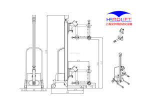 ड्रम रील हैंडलिंग के लिए प्लास्टिक फिल्म रोल हैंडलिंग ट्रॉली ऊर्ध्वाधर कुंडल लिफ्टर - Product Image 2