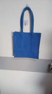 Sacs fourre-tout en toile de coton bleu durable pour les courses, l'épicerie et la plage. - Product Image 2