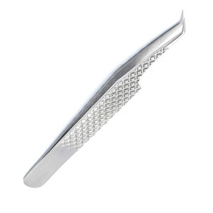 Pinces à cils de qualité supérieure, manche imprimé, pointe incurvée et pointue, acier inoxydable allemand, pour la beauté - Product Image 2