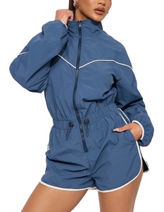 Conjuntos de pantalones cortos cortavientos de poliéster de nailon para mujer, chaquetas cortas impermeables de alta calidad, conjunto de pantalones cortos cortavientos de montaña para mujer - Product Image 3