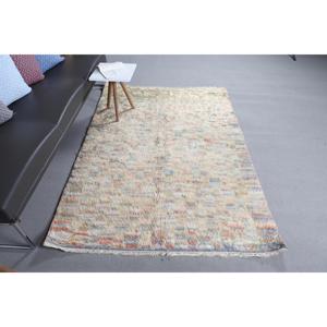 Alfombra Turca Vintage de 4.3x6.4 pies, Alfombra Floral Azul Verde - Product Image 3