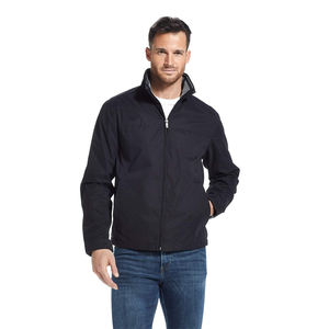 แจ็กเก็ตกันลมกันน้ำสำหรับผู้ใหญ่สีดำคอตั้งมีซิปแขนเสื้อกันลม - Product Image 1