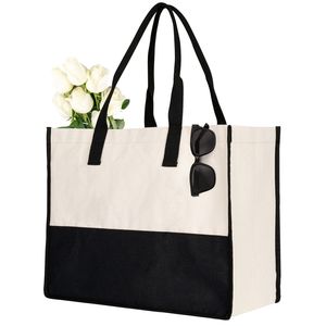 Sac fourre-tout en toile 100 % coton Elite, taille moyenne, motif lettres et sérigraphie, idéal pour la plage, les voyages, le shopping et la publicité - Product Image 5