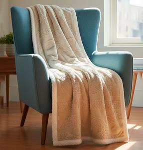 Couverture matelassée d'hiver Manta Trmica Corazones 200x230cm en lin/polyester, douce et chaude, beige, gris, lavande, gris foncé, vert, matrimoniale - Product Image 3