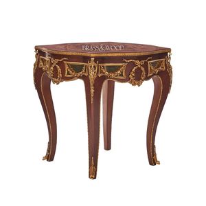 Mesa Auxiliar Cuadrada de Lujo con Incrustaciones Florales y Detalles Ornamentales de Latón Dorado para Decoración Clásica de Esquinas de Sala de Estar - Product Image 4