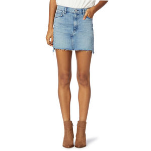 Venta al por mayor personalizado corto Mini Jeans faldas de mezclilla señoras de alta calidad Sexy Casual estilo envolvente cinturón bordado cintura de punto - Product Image 1