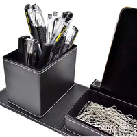 Fournitures de bureau en cuir PU boîtes de rangement de bureau et accessoires organisateur de stockage pour clés cartes papeterie stylo crayon télécommande