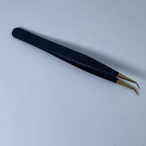 แหนบถอนขนตาสแตนเลสสีดำและสีทองแหนบสำหรับดัดขนตาแบบตรง - Product Image 4