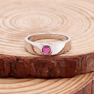 925 plata esterlina sólida rubí Natural piedra preciosa hecha a mano anillo de boda para hombres joyería fina para venta al por mayor - Product Image 1