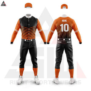 Uniformes de Béisbol Personalizados al por Mayor, Conjuntos Transpirables de Punto Estampado, 100% Poliéster, Camisetas Unisex con Cuello Redondo, 240g - Product Image 5