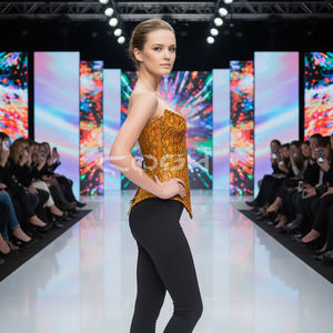 Corsé Premium Estampado con Diseño de Piel de Serpiente, Naranja y Negro, Estilo Vintage, con Varillas de Acero, Ajuste Delgado y Cierre Frontal con Broche - Product Image 4