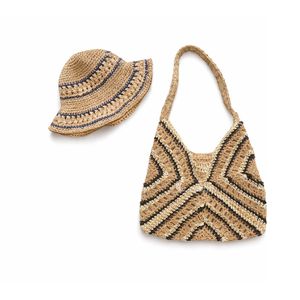 Sombrero de Playa de Paja Natural de Ala Ancha con Bolso, Conjunto de Sombrero de Sol de Verano para Mujer, Sombrero de Playa Ligero y Ecológico - Product Image 3