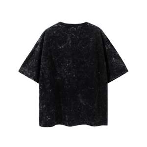 เสื้อยืดสีดำแนวสตรีทแวร์ฟอกสีกรดไซส์ใหญ่พิเศษเสื้อยืดผ้าฝ้ายแนวสตรีทแวร์แนวสตรีทแวร์สไตล์วินเทจ - Product Image 4