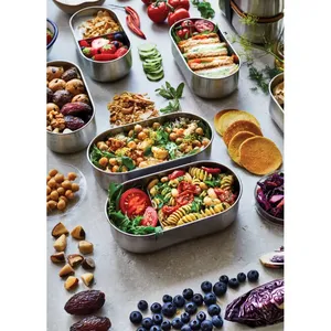Boîte à lunch bento personnalisée noire style Blum avec gadgets sur mesure pour un repas parfait en déplacement - Product Image 3