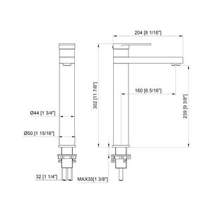 Grifo moderno para lavabo de baño, grifería de latón de un solo Mango, color negro, frío y caliente - Product Image 6