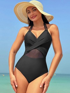 Traje de baño de dos piezas triangular de color sólido para mujer, traje de baño de cuerda trenzada, conjunto de Bikinis, traje de baño de playa, biquinis brasileños - Product Image 2