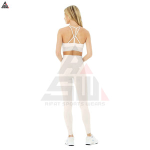 Conjunto Deportivo de 2 Piezas para Mujer, Talla Grande, Cintura Alta, Levanta Glúteos, Diseño de Malla Transpirable, Parte Delantera Sólida - Product Image 2