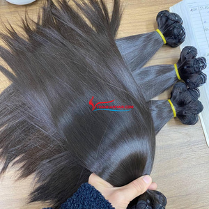 Extensión de cabello humano virgen vietnamita hueso recto color negro natural máquina trama muy alta calidad - Product Image 2