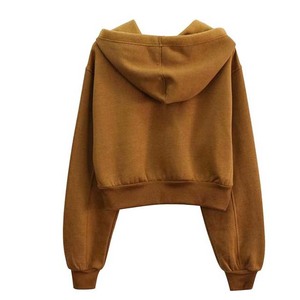 Haute qualité coton vêtements pour femmes grande taille pull femmes haut court sweats à capuche sweat femmes haut court sweats à capuche respirant OEM - Product Image 4