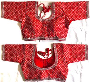 Blusa moderna con cuello redondo, diseño tejido, retales bordados a la moda, hilo con lentejuelas, botón de papel de aluminio, decoración, bodas, diamantes - Product Image 5