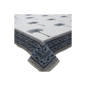 Manteles de algodón 100% hechos a mano con exquisito diseño floral cubierta de mesa impresa de bloque redondo para suministro a granel - Product Image 3