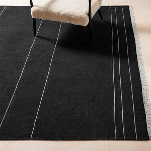 Tapis en laine tissés à la main Tapis moderne en laine noir blanc Salon Chambre d'enfants Tapis de cuisine - Product Image 2