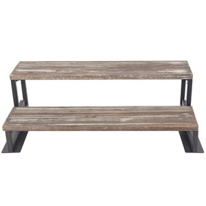 Antique Rustic Wood Cake <b>Cupcake</b> <b>Stand</b> with Metal Frame Best Price for Food Display and Decorative Accessory from India - Product Image 1