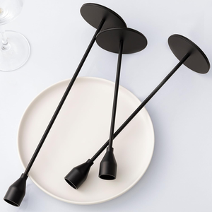 Bougeoirs élégants en cristal noir ensembles décoratifs de mariage rustiques pour Noël autres occasions, y compris des bougies lanternes - Product Image 3