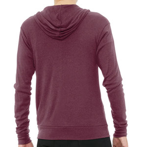 Bella Canvas Unisex <b>White</b> Zipper Full-<b>Zip</b> Lightweight <b>Hoodie</b> Breathable - Product Image 2