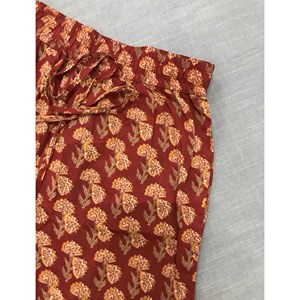 กางเกงขาสั้นผ้าฝ้ายพิมพ์ลายบล็อก 100% - เอวกลาง ระบายอากาศได้ดี สไตล์กางเกงขายาว - ไซส์เล็ก - Product Image 1