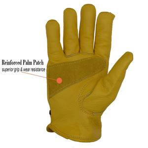 Premium Full Grain Cowhide Palm Back Leather Anti-Chemical Anti-Static Durable Work <b>Ladies</b> <b>Gardening</b> <b>Gloves</b> - Product Image 3