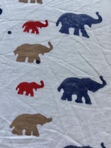 Tela de Algodón Estampada a Mano con Diseño de Elefantes Multicolores - Product Image 2