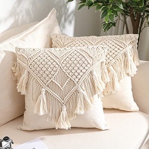 Bonito diseño de calidad superior macramé color sólido almohada Hogar dulce funda de cojín para sofá cojín súper suave - Product Image 4