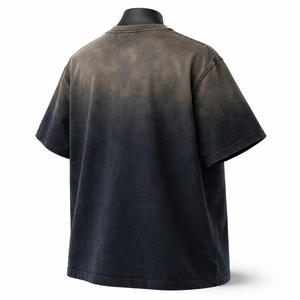 Camiseta Personalizada Extra Grande de Estilo Vintage para Hombre, con Degradado, Estilo Urbano, de Algodón, Manga Corta, Informal, Lisa, OEM - Product Image 6