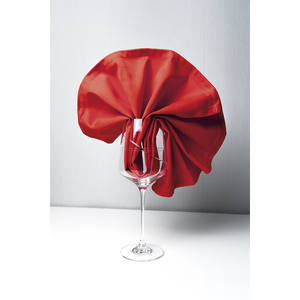 Serviette en tissu satiné rouge 54x54cm 50/50 polyester-coton B2B - Product Image 1