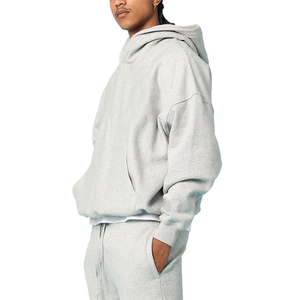 500 GSM 100% coton sweats à capuche surdimensionnés pour hommes sans cordes brodé Street Wear pulls tricotés Boxy grande taille - Product Image 2