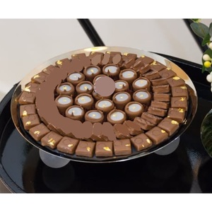 Cuenco moderno para chocolates, cuenco elegante decorativo plateado y dorado para chocolate gourmet Premium para bodas y ocasiones especiales - Product Image 1