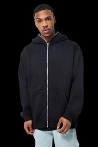 Sweat à capuche personnalisé de haute qualité en éponge française sweat à capuche unisexe avec logo de broderie en chenille intégral avec fermeture éclair hip hop - Product Image 6