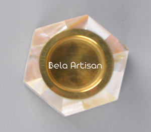 Quemador de incienso con Incrustaciones de nácar de lujo con cono de recorte geométrico y soporte Bakhoor para aromaterapia y decoración - Product Image 2