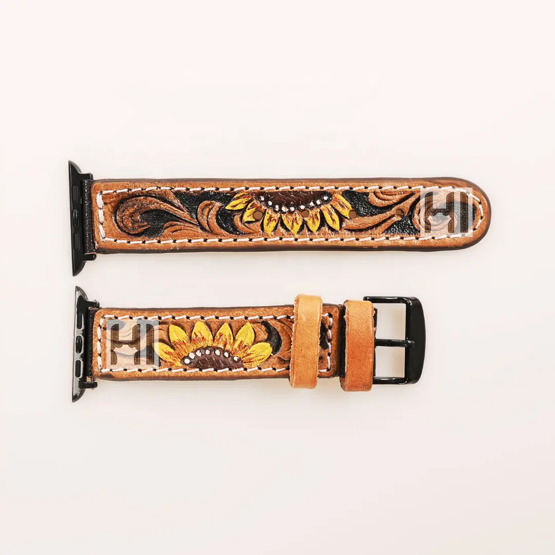 Rinderleder Top-Korn Ersatz Uhrenarmband 20mm Cowboy Cowgirl Zubehör westliche Mode individueller Hersteller