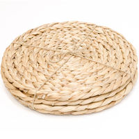 Set de napperons ronds tissés Boho Jacinthe d'eau naturelle Tapis de table en osier Tapis de paille Tissage Assiettes chargeur pour table à manger Mariage
