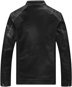 Veste en cuir de haute qualité pour hommes Style de mode unique avec col montant à manches longues tissu de toile léger prix raisonnables - Product Image 2