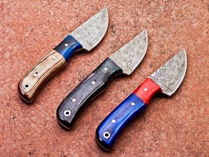 New Design Lot of 3pcs Hand Forged Damascus Skinner Hunting <b>Knives</b> with Sheath <b>Utility</b> & Camping <b>Knives</b> Perfect Gift for Friends - Product Image 4
