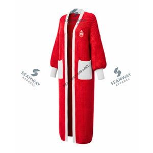 Delta | Sigma | Theta Bulk High Quality <b>Long</b> <b>Cardigan</b> Sorority Duster Longline Knitwear Casual Maxi Front Open Knitted Sweater - Product Image 2