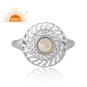 แหวนพลอยโอปอลจากเอธิโอเปียและโอปอลสีเงินแท้ดีไซน์ดีที่สุดผู้ผลิตเครื่องประดับตามสั่ง - Product Image 3