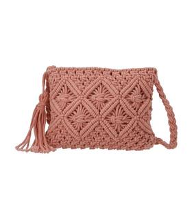 Elegante bolso de macramé hecho a mano, bolso cruzado de algodón tejido bohemio para viajes diarios esenciales y salidas Casuales - Product Image 1