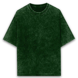 T-shirt vintage délavé coupe courte et carrée 275 GSM, impression DTG, épaules tombantes oversize, vierge, 100% coton, vert de luxe - Product Image 1