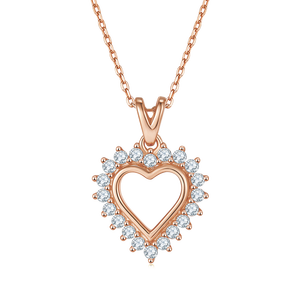 High Quality Open Heart Halo Design VVS <b>Moissanite</b> Pendant Charm Women 925 Sterling Silver Multi-color Luxury Fashion <b>Jewelry</b> - Product Image 3