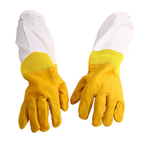 Guantes de apicultura con puño elástico de alta calidad 2025, mangas largas de lona ventiladas, cuero resistente al desgaste, OEM/ODM disponible - Product Image 6